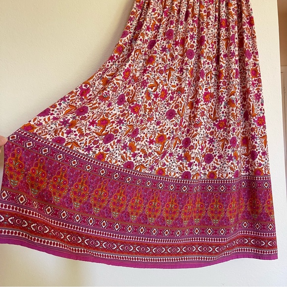 Natural Life Gigi Midi Dress Pink Orange Floral Size S - Picture 4 of 15